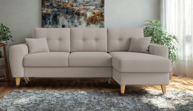 Fiona γωνιακός καναπές κρεβάτι 235x160x82εκ. με αποθηκευτικό χώρο Elephant με αναστρέψιμη γωνία