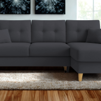 Fiona γωνιακός καναπές κρεβάτι 235x160x82εκ. με αποθηκευτικό χώρο Γκρι σκούρο με αναστρέψιμη γωνία