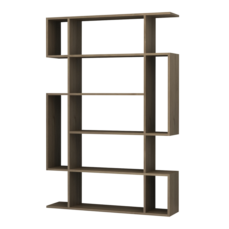 Βιβλιοθήκη Clint Megapap χρώμα καρυδί 108,5x25,5x161εκ.