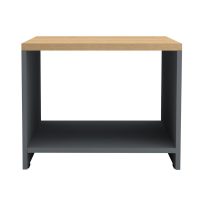 Τραπεζάκι γραφείου επαγγελματικό Venturo Megapap χρώμα ανθρακί - φυσικό οξιάς 60x60x45εκ.