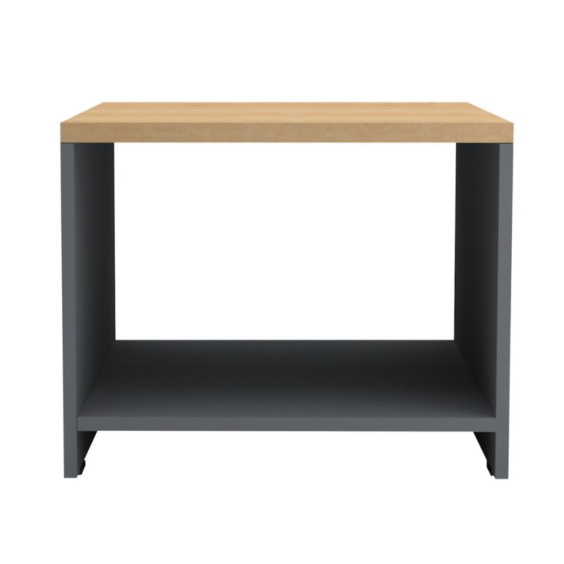 Τραπεζάκι γραφείου επαγγελματικό Venturo Megapap χρώμα ανθρακί - φυσικό οξιάς 60x60x45εκ.