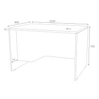 Γραφείο επαγγελματικό Venturo Megapap χρώμα ανθρακί - φυσικό οξιάς 120x80x75εκ.