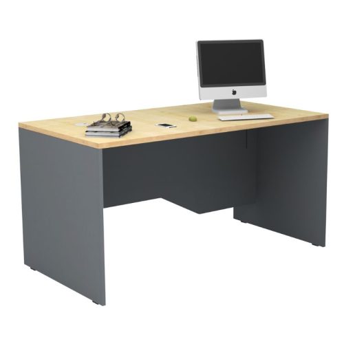 Γραφείο επαγγελματικό Venturo Megapap χρώμα ανθρακί - φυσικό οξιάς 150x80x75εκ.