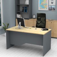 Γραφείο επαγγελματικό Venturo Megapap χρώμα ανθρακί - φυσικό οξιάς 150x80x75εκ.