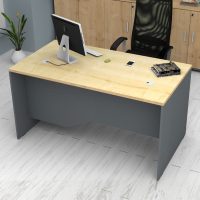 Γραφείο επαγγελματικό Venturo Megapap χρώμα ανθρακί - φυσικό οξιάς 150x80x75εκ.