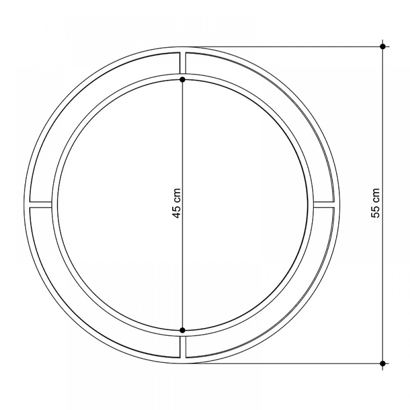 Καθρέπτης τοίχου Bubble Megapap αλουμινίου χρώμα μαύρο 57x2x57εκ.