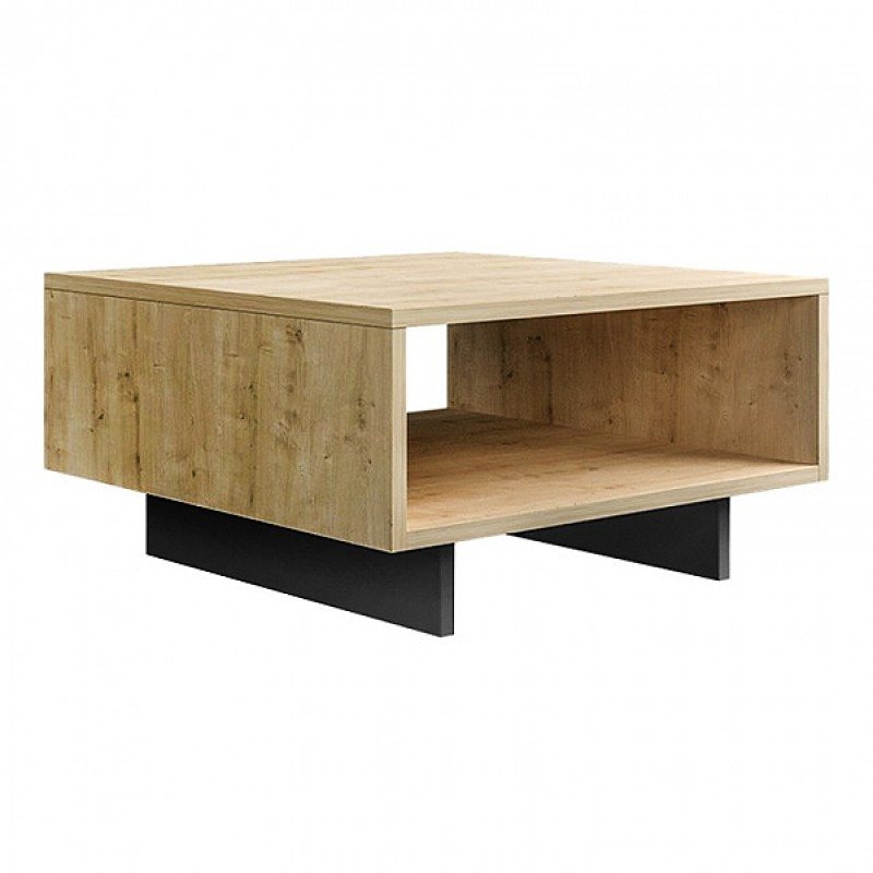 Τραπεζάκι σαλονιού Hola Megapap χρώμα sapphire oak - ανθρακί 60x60x32εκ.