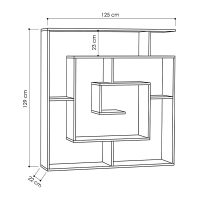 Βιβλιοθήκη Labirent Megapap χρώμα ανθρακί 125x22x129εκ.