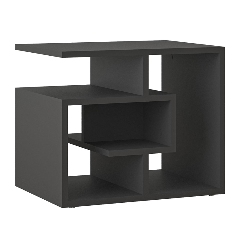 Τραπεζάκι βοηθητικό Labirent Megapap χρώμα ανθρακί 54x40x45εκ.