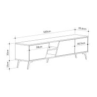 Έπιπλο τηλεόρασης Fiona Megapap χρώμα ανθρακί 180x35,6x48εκ.