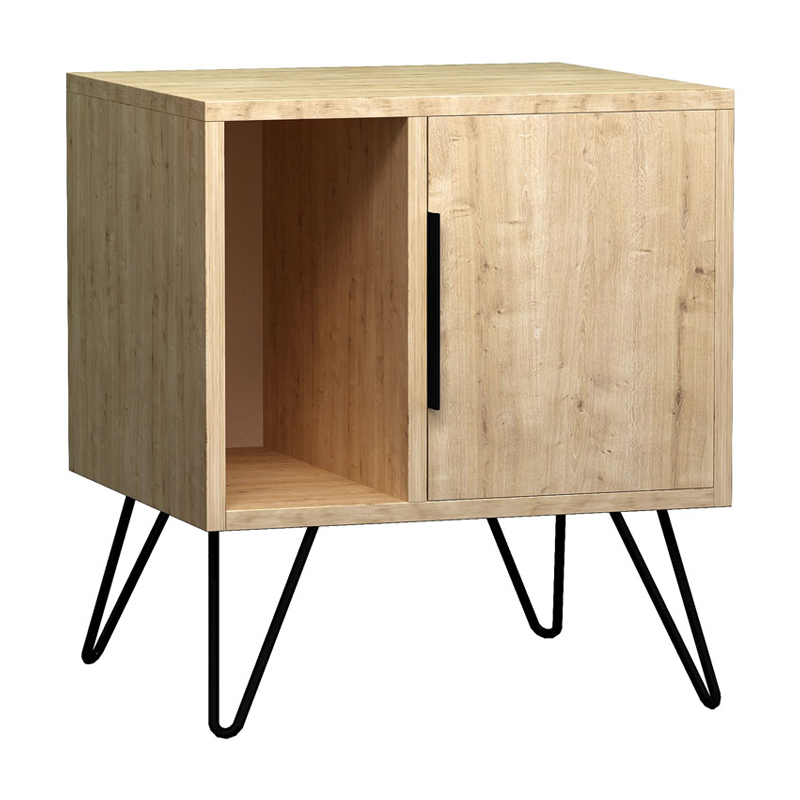 Κομοδίνο Glynn Megapap χρώμα sapphire oak 50,2x44,6x60εκ.