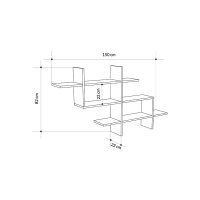 Ραφιέρα τοίχου Halic Megapap χρώμα sapphire oak 150x22x82εκ.
