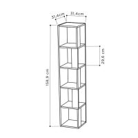 GP037-01557-4 Βιβλιοθήκη γωνιακή Piano Megapap χρώμα ανοιχτό καρυδί 31,4x31,4x158,9εκ.