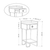 Κομοδίνο Sirius Megapap δεξί χρώμα sapphire oak 32x30x61εκ.