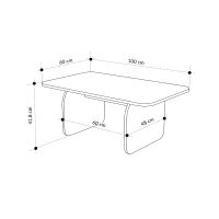 Τραπεζάκι σαλονιού Pietra Megapap χρώμα neo travertine 100x60x41,8εκ.