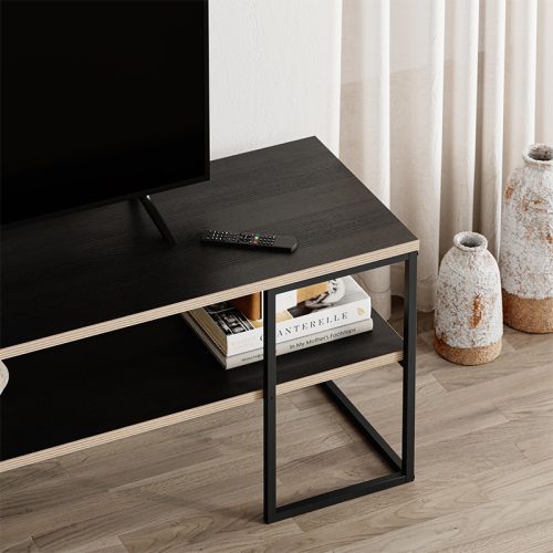 Έπιπλο τηλεόρασης Friday Megapap χρώμα black wood 140x37x45εκ.