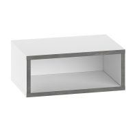 Κομοδίνο επιτοίχιο Brik Megapap με LED χρώμα λευκό - γκρι ρετρό 45x30x18εκ.