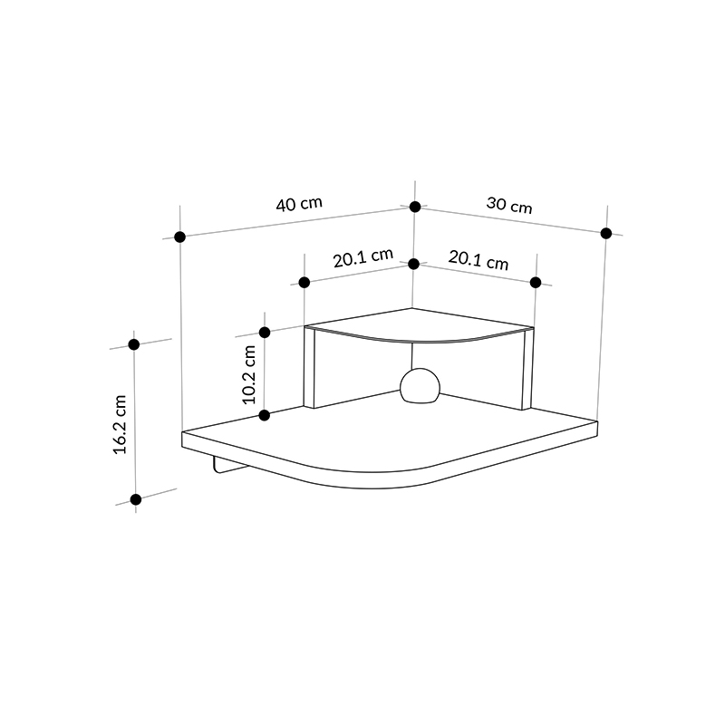 Κομοδίνο επιτοίχιο Luno Megapap με LED χρώμα sandstone 40x30x16,2εκ.
