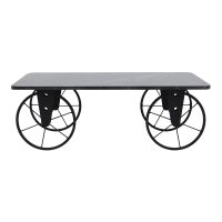 Τραπεζάκι σαλονιού Jemmy Megapap Mdf - μεταλλικό χρώμα μαύρο εφέ μαρμάρου 90x55x33εκ.