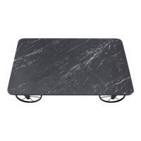 Τραπεζάκι σαλονιού Jemmy Megapap Mdf - μεταλλικό χρώμα μαύρο εφέ μαρμάρου 90x55x33εκ.