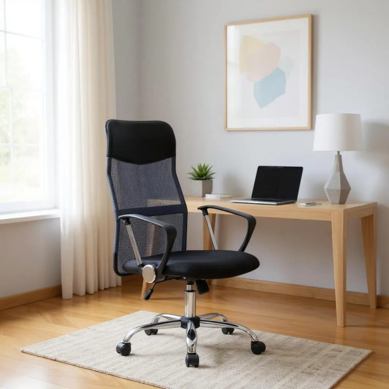 Καρέκλα γραφείου Marco Megapap με ύφασμα Mesh χρώμα γκρι - μαύρο 62x59x110/120εκ.