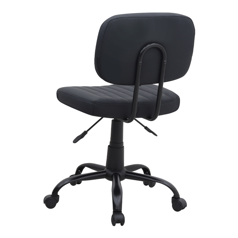 Καρέκλα γραφείου Romano Megapap από τεχνόδερμα χρώμα μαύρο 46x53x79/86εκ.