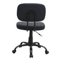 Καρέκλα γραφείου Romano Megapap από τεχνόδερμα χρώμα μαύρο 46x53x79/86εκ.