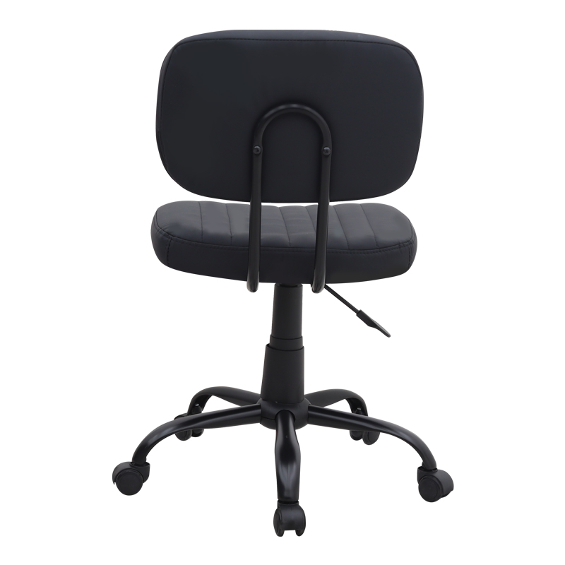 Καρέκλα γραφείου Romano Megapap από τεχνόδερμα χρώμα μαύρο 46x53x79/86εκ.