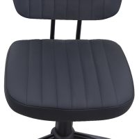 Καρέκλα γραφείου Romano Megapap από τεχνόδερμα χρώμα μαύρο 46x53x79/86εκ.