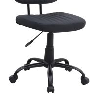 Καρέκλα γραφείου Romano Megapap από τεχνόδερμα χρώμα μαύρο 46x53x79/86εκ.