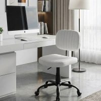 Καρέκλα γραφείου Romano Megapap από τεχνόδερμα χρώμα λευκό 46x53x79/86εκ.