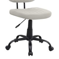 Καρέκλα γραφείου Romano Megapap από τεχνόδερμα χρώμα λευκό 46x53x79/86εκ.