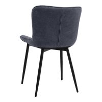 Καρέκλα τραπεζαρίας Chiara Megapap ανθρακί ύφασμα - μεταλλικό μαύρο πόδι 48x58x81εκ.