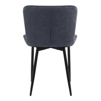 Καρέκλα τραπεζαρίας Chiara Megapap ανθρακί ύφασμα - μεταλλικό μαύρο πόδι 48x58x81εκ.