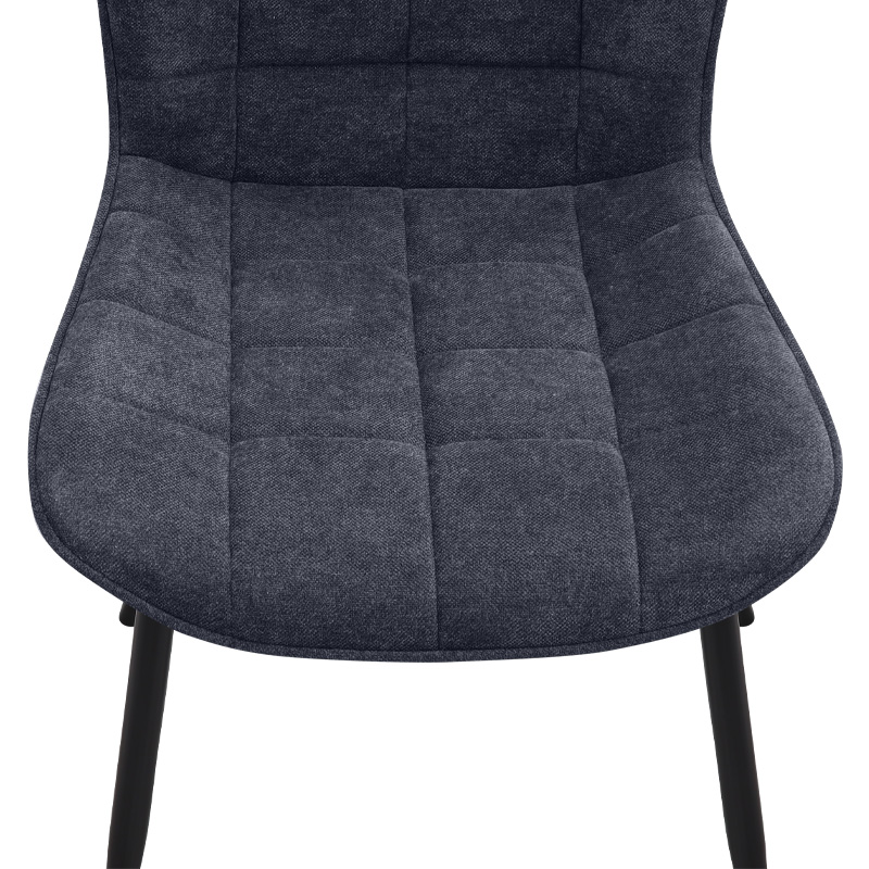 Καρέκλα τραπεζαρίας Chiara Megapap ανθρακί ύφασμα - μεταλλικό μαύρο πόδι 48x58x81εκ.