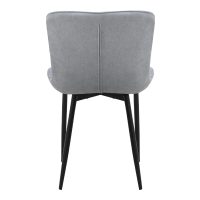 Καρέκλα τραπεζαρίας Chiara Megapap γκρι ύφασμα - μεταλλικό μαύρο πόδι 48x58x81εκ.