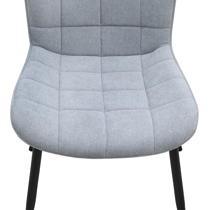 Καρέκλα τραπεζαρίας Chiara Megapap γκρι ύφασμα - μεταλλικό μαύρο πόδι 48x58x81εκ.