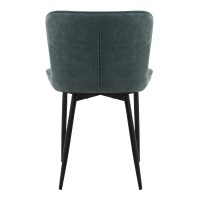 Καρέκλα τραπεζαρίας Chiara Megapap πράσινο ύφασμα - μεταλλικό μαύρο πόδι 48x58x81εκ.