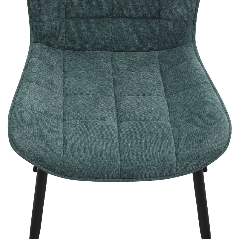 Καρέκλα τραπεζαρίας Chiara Megapap πράσινο ύφασμα - μεταλλικό μαύρο πόδι 48x58x81εκ.