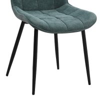 Καρέκλα τραπεζαρίας Chiara Megapap πράσινο ύφασμα - μεταλλικό μαύρο πόδι 48x58x81εκ.
