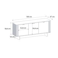 Μπουφές Bohema Megapap χρώμα μαύρο - sepet oak 180x47x76,6εκ.