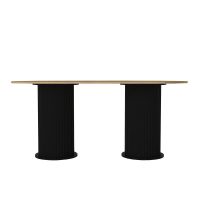 Τραπέζι Bohema Megapap χρώμα μαύρο - sepet oak 180x90x77,7εκ.