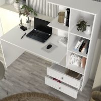 Γραφείο εργασίας Mantra Megapap χρώμα λευκό 150x60x152εκ.