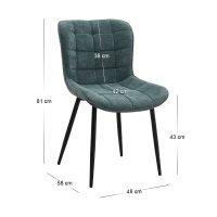 Σετ τραπεζαρία 5τμχ Roger - Chiara Megapap Mdf - ύφασμα χρώμα μαύρο εφέ μαρμάρου - πράσινο 120x70x75εκ.