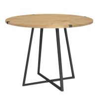 Σετ τραπεζαρία 5τμχ Rubes - Iris Megapap χρώμα φυσικό οξιάς - γκρι Ø100x78εκ.