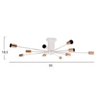 ΦΩΤΙΣΤΙΚΟ ΟΡΟΦΗΣ ΚΡΕΜΑΣΤΟ ΠΟΛΥΦΩΤΟ 10ΦΩΤΟ HM4122 ΛΕΥΚΟ ΜΕΤΑΛΛΟ 18,5Υ εκ.