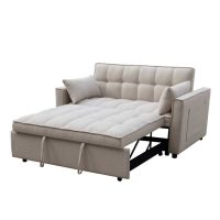 ΚΑΝΑΠΕΣ ΚΡΕΒΑΤΙ 2-ΘΕΣΙΟΣ BORG HM3289.03 ΜΠΕΖ ΥΦΑΣΜΑ 140x75x89Υεκ