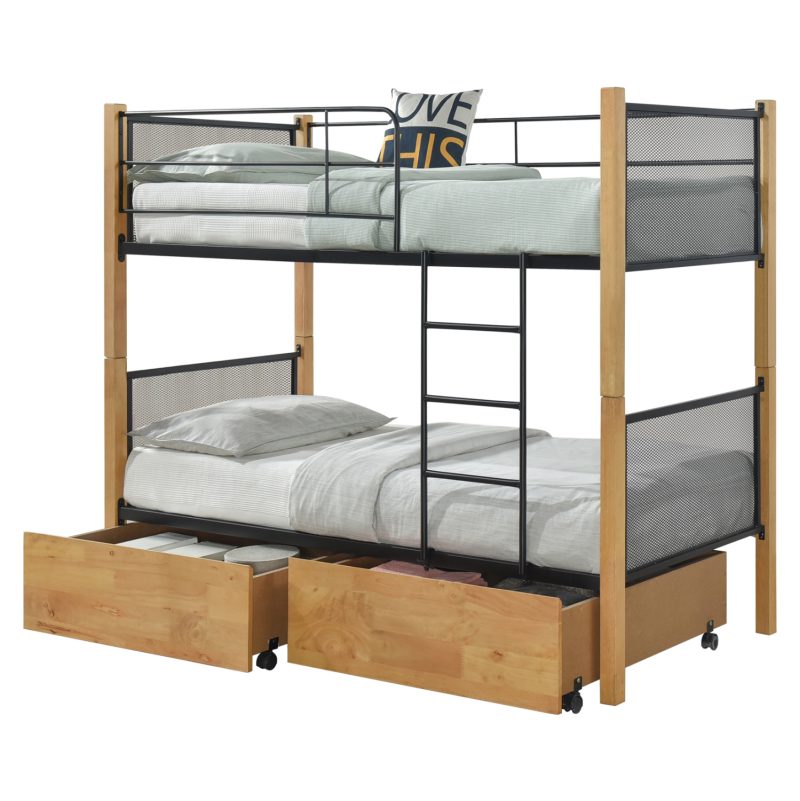 ΚΡΕΒΑΤΙ ΚΟΥΚΕΤΑ ΜΕ 2 ΕΠΙΔΑΠΕΔΙΑ ΣΥΡΤΑΡΙΑ RAYVEN HM21119.02 ΞΥΛΟ-ΜΕΤΑΛΛΟ-ΓΙΑ ΣΤΡΩΜΑΤΑ  90x190εκ