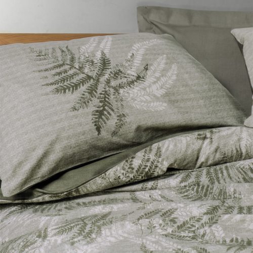 129CTN4491-1 Σετ παπλωματοθήκη Frond Cotton Box 4 τμχ Διπλή (200x220) χρώμα χακί