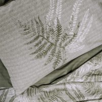 129CTN4491-2 Σετ παπλωματοθήκη Frond Cotton Box 4 τμχ Διπλή (200x220) χρώμα χακί